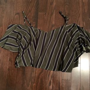 Off-the-shoulder Flowy Crop Top